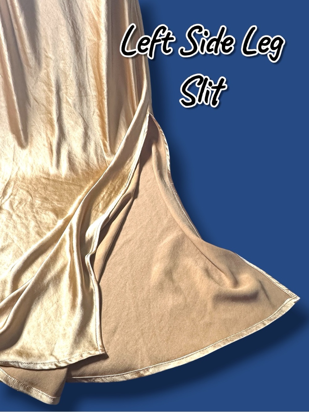 👗 Audrey 3Plus1 Satin Style Cowl Neck Strappy Maxi Dress in Gold. Size Small - Picture 2 of 15